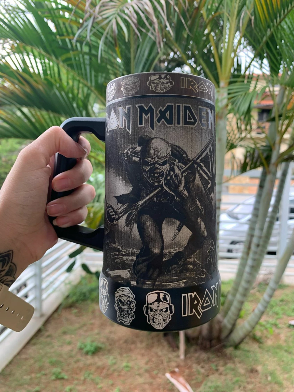 Caneca Térmica com personalização em 360 graus -(Iron Maiden2)-710ml