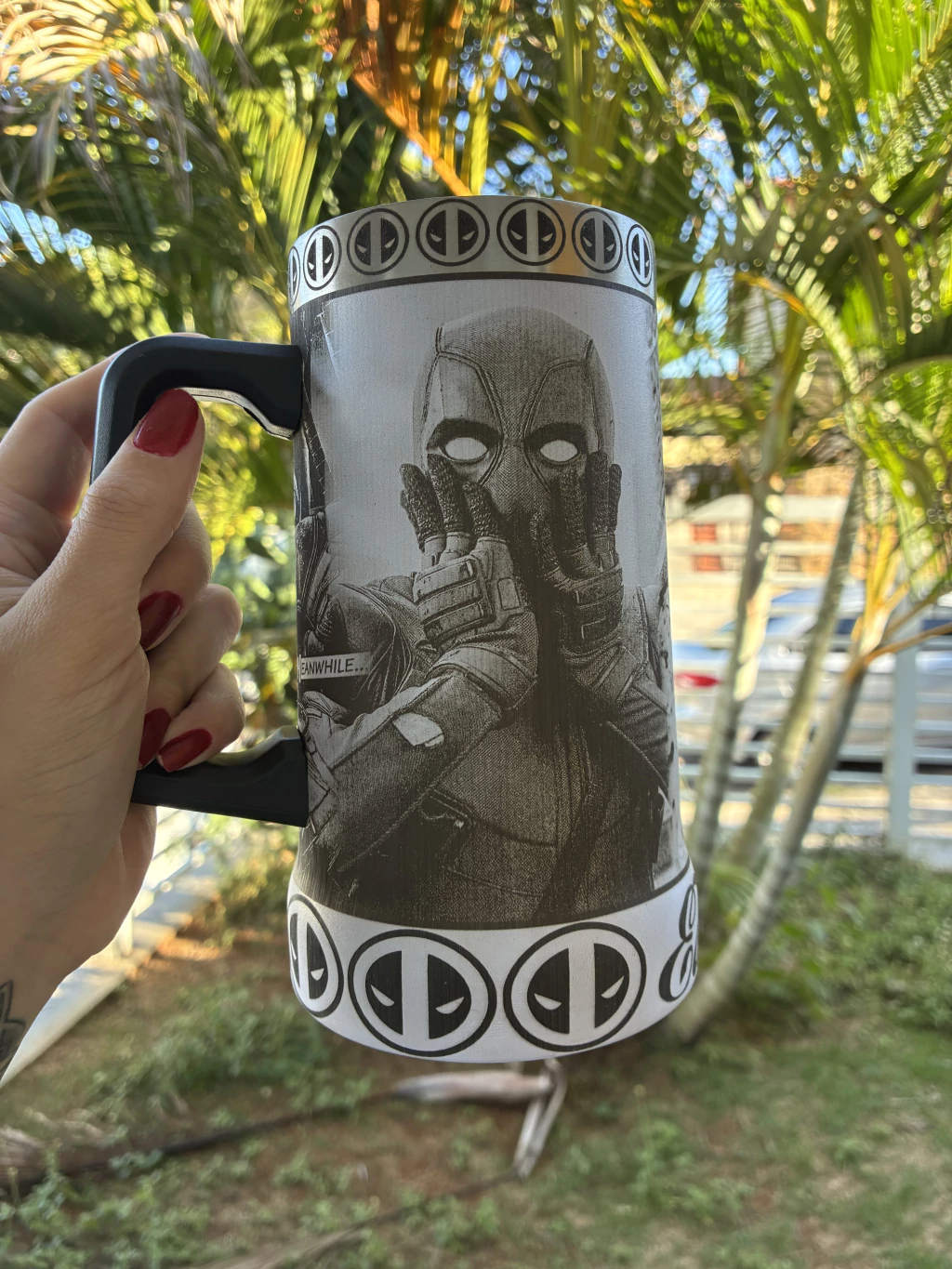 Caneca Térmica Personalizada em 360 graus - Deadpool -710ml