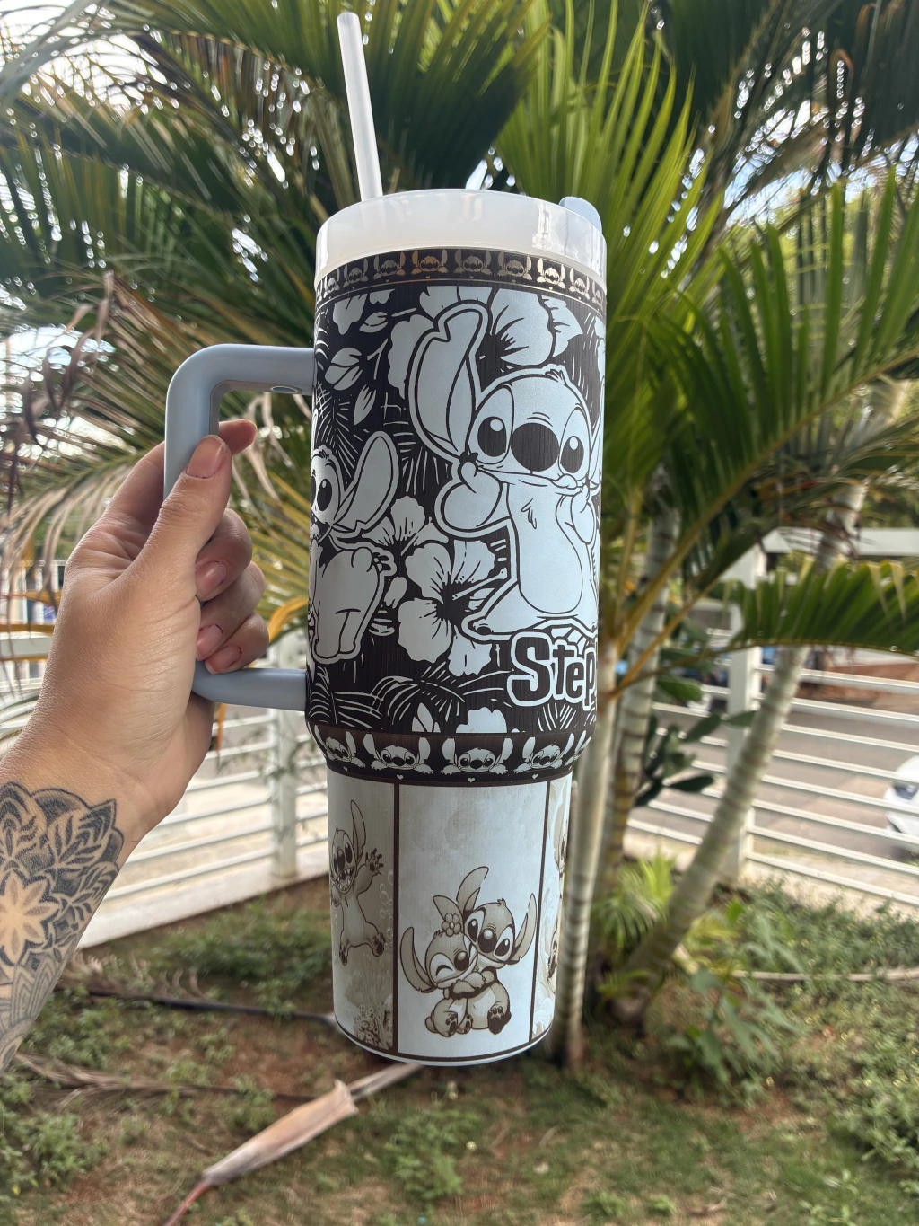Caneca Térmico 1200L personalizado em 360 graus -Stitch- Az - Imagem 3