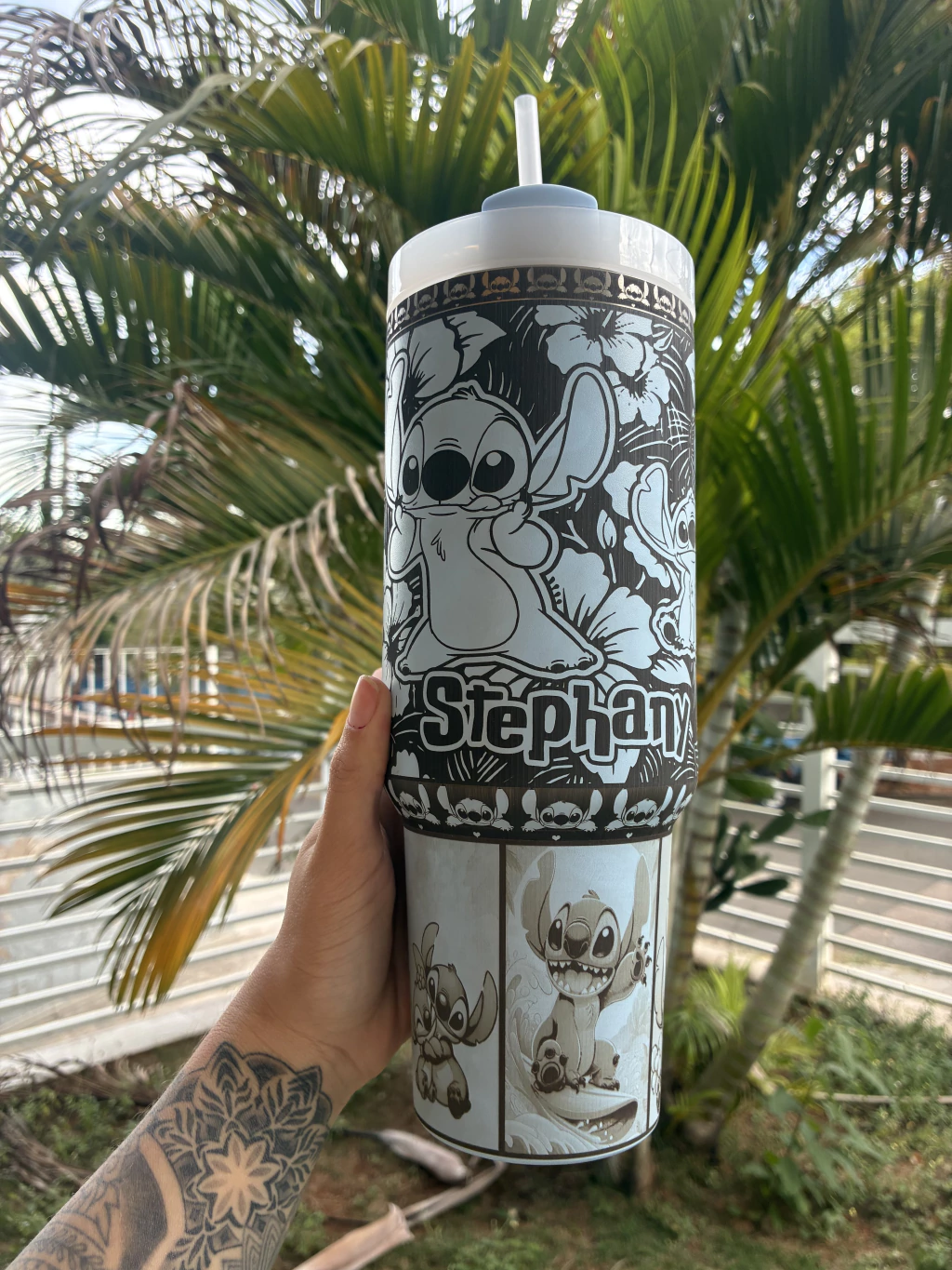 Caneca Térmico 1200L personalizado em 360 graus -Stitch- Az - Imagem 2