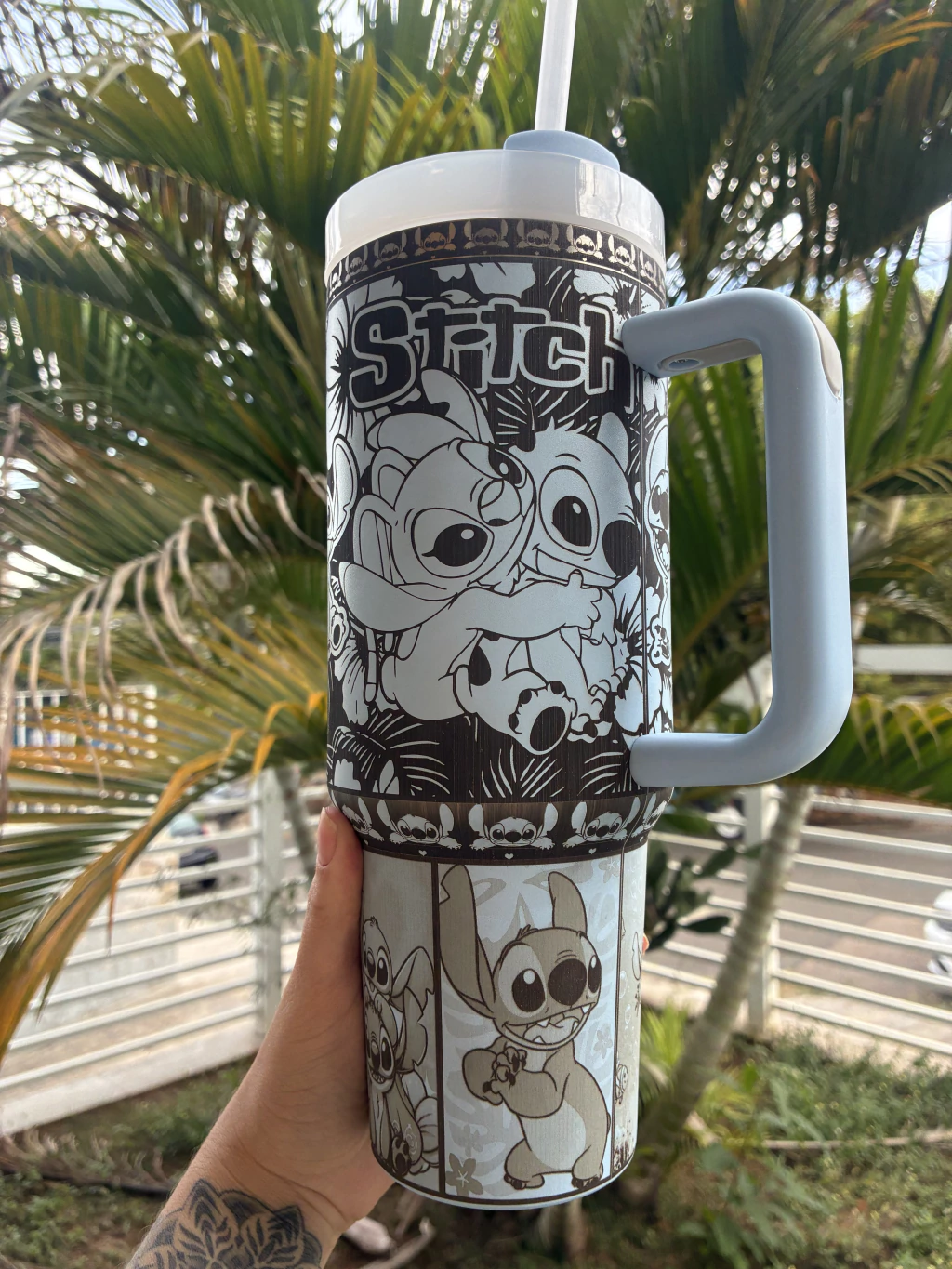 Caneca Térmico 1200L personalizado em 360 graus -Stitch- Az