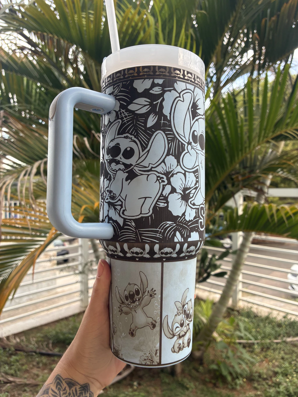 Caneca Térmico 1200L personalizado em 360 graus -Stitch- Az - Imagem 4