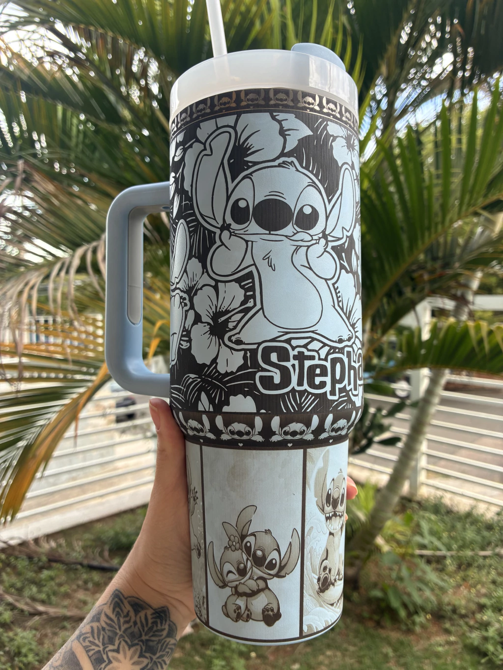 Caneca Térmico 1200L personalizado em 360 graus -Stitch- Az - Imagem 5