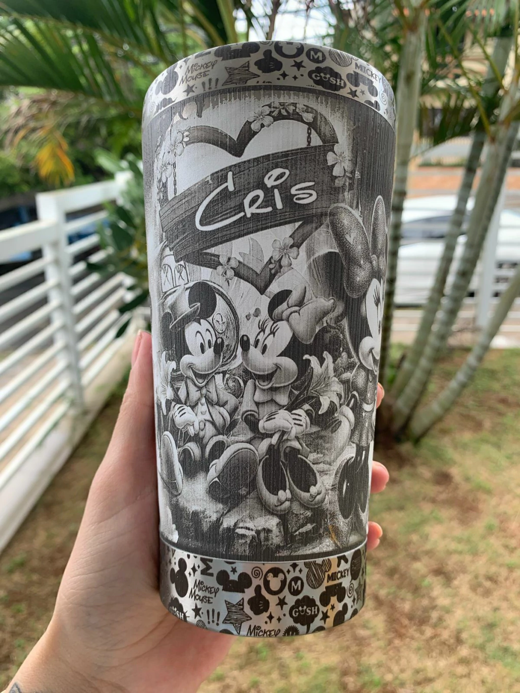 Copo Térmico Personalizado em 360graus -(Mickey e Minnie)-473ml